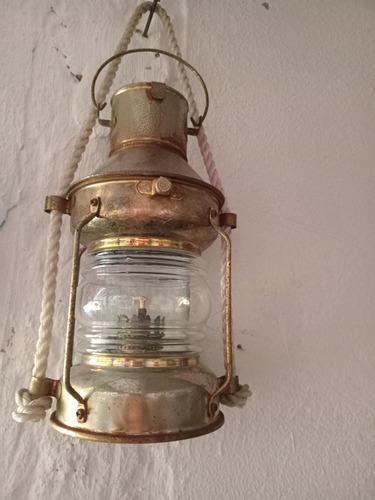 Lamparina Lampião Antigo Hong-kong A Querosene Dourado (Usado)