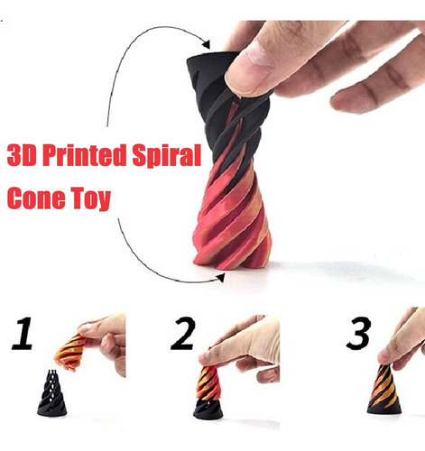 Juguete Fidget Cono Espiral Impreso En 3d Alivio Del Estrés