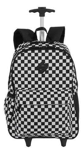 Mochila Carrinho Externo Sestini Rolling Grande - Xadrez Cor Colorido
