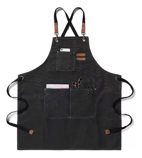 Delantal De Barista Resistente A Las Gotas De Agua, Delantal Color Negro
