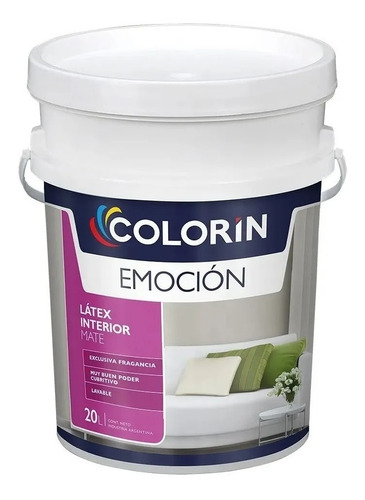 Pintura Latex Interior Antihongo 20l Colorin Emocion Mate Color Blanco
