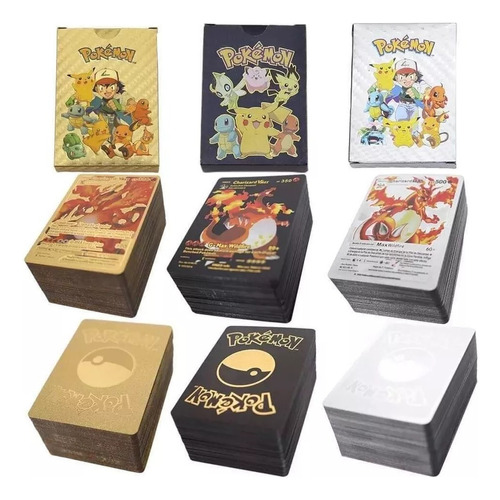 Cartas Pokemon Tarjetas 55pz Metalizadas En Español