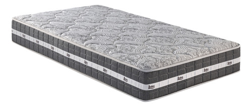 Bicama Box Baú 88x188 Suede Cinza Com Colchão Black Anjos
