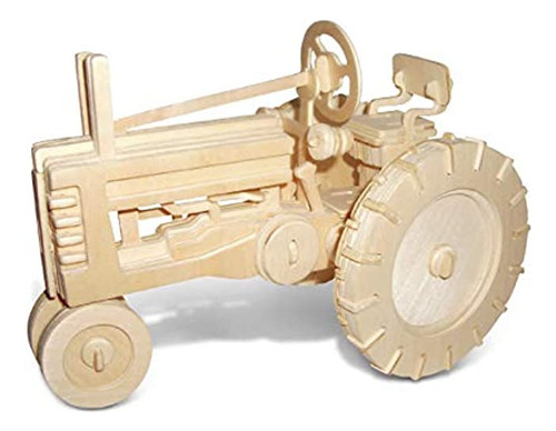 Perplejo Granja Tractor De Madera 3d Puzzle Construcción Ki