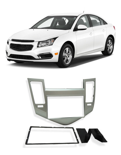 Moldura Painel Gm Cruze 2012 A 2016 Prata Radio Cd