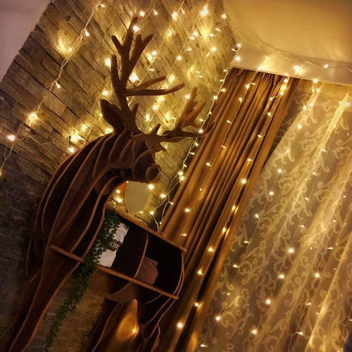 Luces De Cortina Usb Hada Cadena Brillante Luces 200 Led 2m
