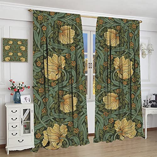 Cortinas Florales Vintage 2 Paneles 132 X 213 Cm