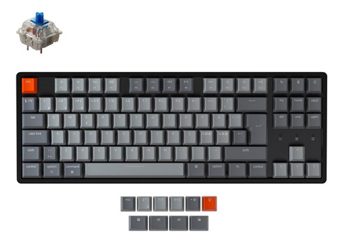 Teclado gamer bluetooth Keychron K8 QWERTY inglés US color negro con luz blanca