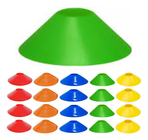 Kit 20 Chapéu Chines Cone 20cm Mini Treino Esporte Funcional