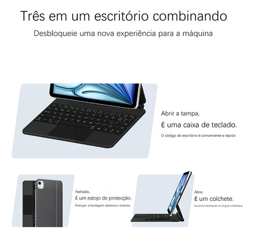 Z Funda Con Teclado Magic Keyboard Para iPad Air 11 M2 2024
