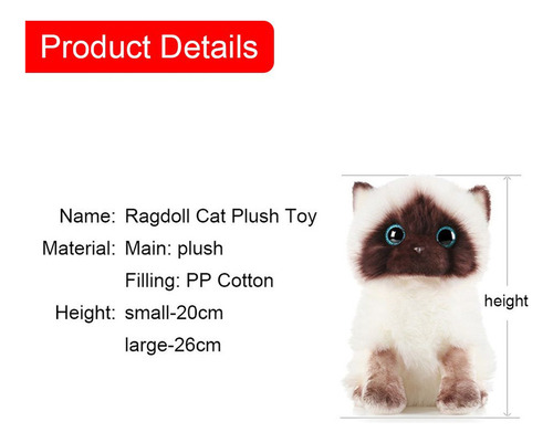 A+ Juguete De Gatito Ragdoll, Gato Siamés, Muñeco De