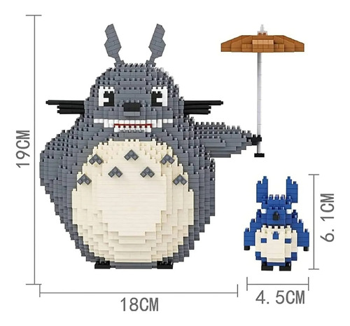 Mi Vecino Totoro Ghibli Set Bloques Armables 3d Mini Blocks 2247 Totoro