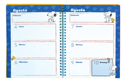 Agenda Snoopy Escolar Danpex Con Stickers Azul Snoopy 2025
