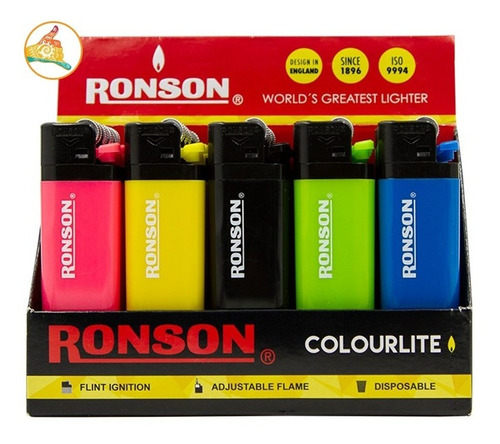 Encendedores Ronson Modelo Colourlite X20 Unidades