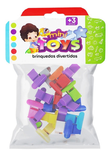 Mini Apito Juiz Infantil Plástico Brinquedo C/20 Cor Colorido