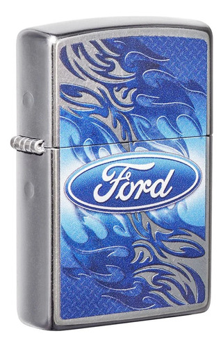 Zippo Lighter Encendedor Modelo Ford Flames Blue