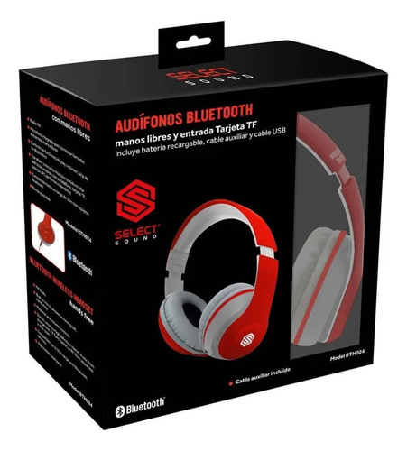 Audífonos Inalámbricos Select Sound Bth024 - Color Rojo Rojo