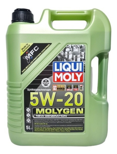 Aceite Sintetico 5w20 Molygen , Marca Liqui Moly 5lts 