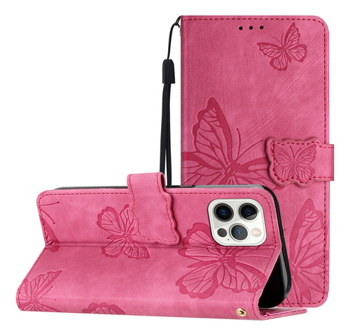 Funda Para Huawei Nova5t/honor 20/9x Lite, Cartera, Soporte Para Pulsera, Ranura Para Pulsera, Piel Estampada Con Mariposas