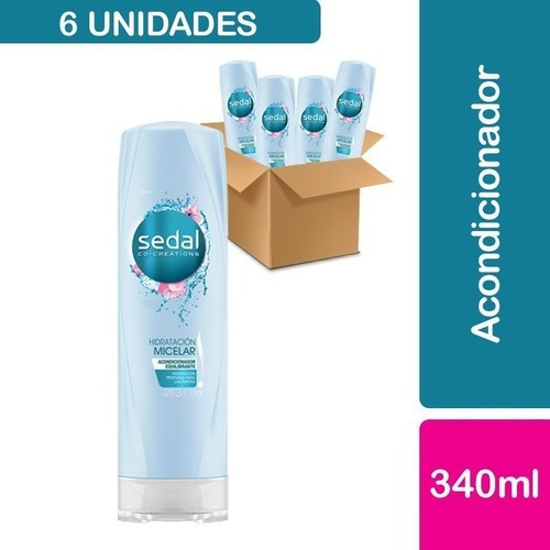 6 Acondicionadores Sedal Hidratación Micelar 340 Ml