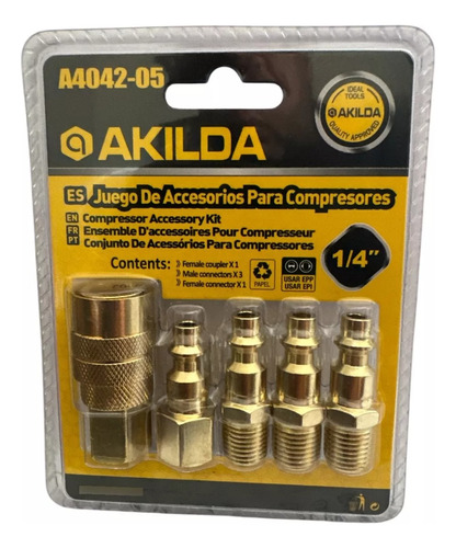 Set 5 Accesorios Acople Rápido Compresor
