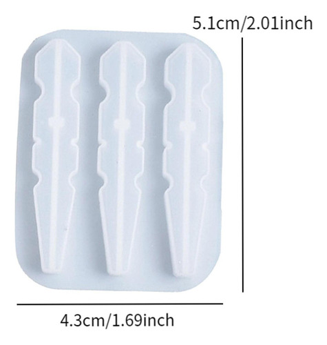 Moldes De Resina De Silicona Con Clip Los 6.6x8.3x1.3cm