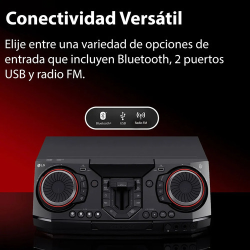 Minicomponente Lg Xboom Cl98 Con Karaoke Y Efectos De Dj Negro 3500 W
