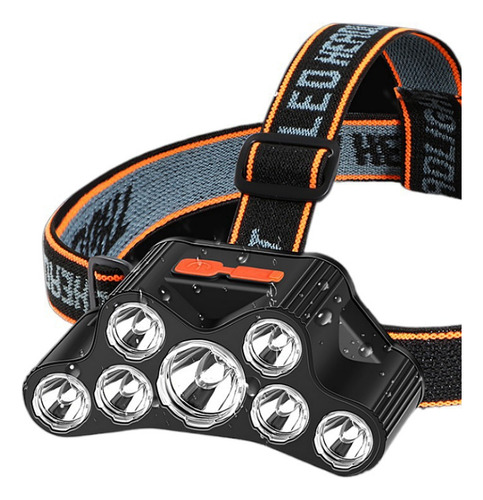 Faro Led De 7 Cabezales, Recargable Por Usb, 5 NĂșcleos, Luz