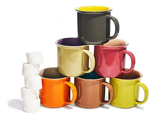 Yedi 20 Oz. Tazas De Bebida De Té De Café De Cerámica Jumbo 