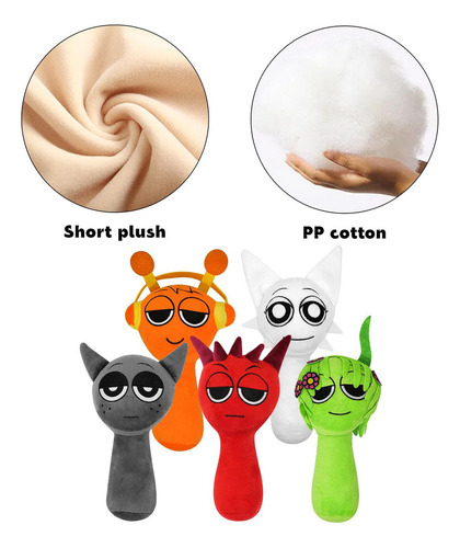 H+ Pack De 5 Muñecos Sprunki De Peluche Suaves Y Divertidos