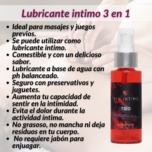 Imagen 4 de 6 de Lubricante Sen Intimo Trio 75ml