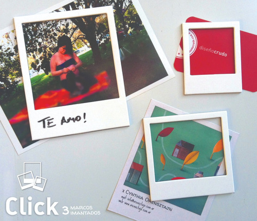 Clicks - 3 Marcos De Fotos Con Imán Tipo Polaroid