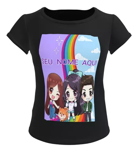 Camiseta Blusa Preta Infantil Roblox Menina Personalizada
