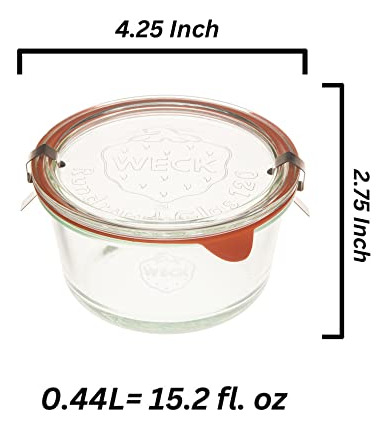 Tarros Para Conservas Weck, Tazón Mediano, 565-15.2 Onzas Ta