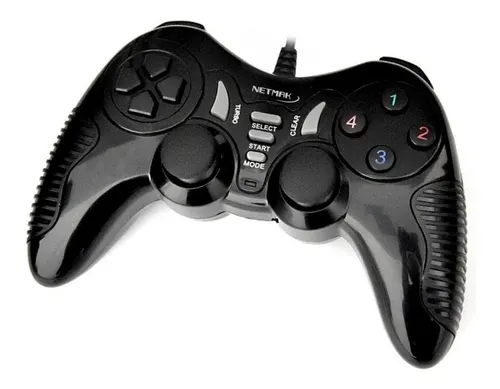 comprar Joystick Gamepad Gamer Turbo Netmak Pc Usb Dual Shock Color Negro