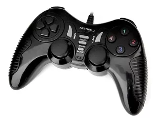 JOYSTICK GAMEPAD GAMER TURBO NETMAK PC USB DUAL SHOCK COLOR NEGRO