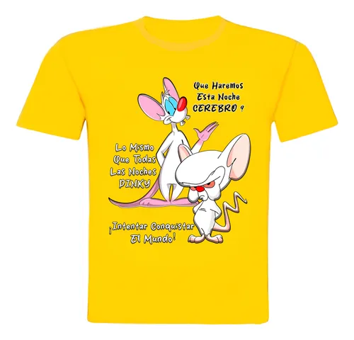 Polera Pinky Y Cerebro, Unisex, Moda, 100% Algodón
