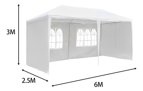 Toldo Carpa Reforzado 3x6 Metros Stanew Blanco Eventos 6x3