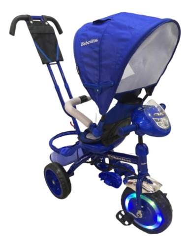 Imagen 8 de 8 de Triciclo Con Paseador /bebés/ Azul, Fucsia, Rojo Y Gris
