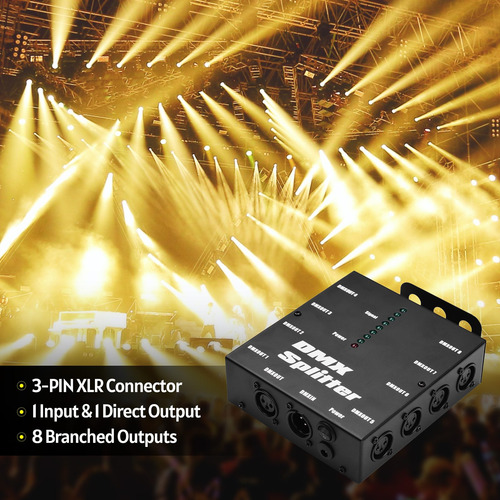 Imagen 8 de 9 de Dmx512 Amplificador Óptico De Señal Divisor Distribuidor 1 D