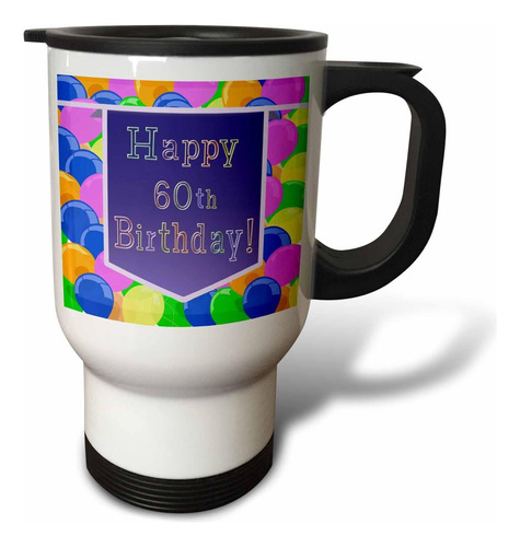 3drose Globos Con Purple Banner Taza De Viajes De 60º Cumple