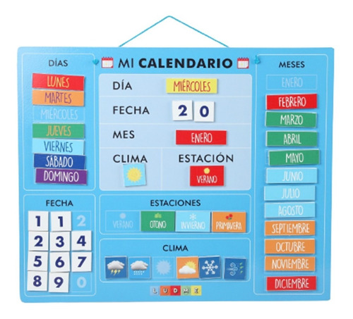 Calendario Imantado Dia Estaciones Numeros Meses Clima