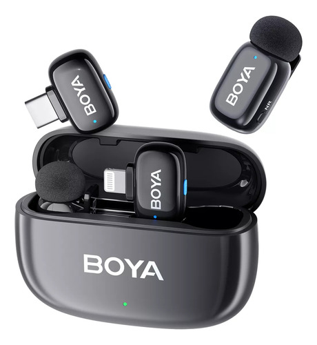 Microfone sem fio Boya Mini USB-c para iPhone com inteligência artificial