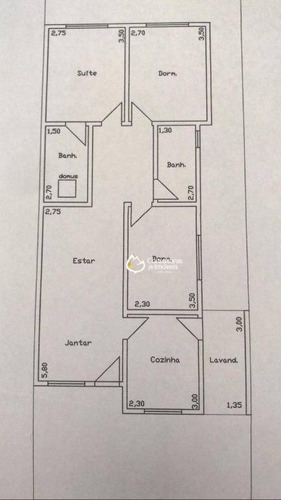 Casa Com 3 Dormitórios À Venda, 78 M² Por R$ 355.000,00 - Alto Do Mirante - Paulínia/sp - Ca1503