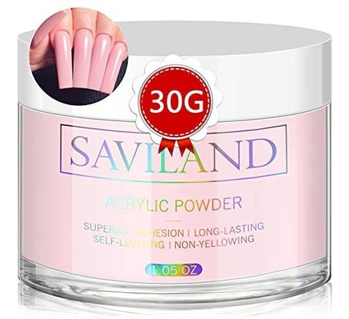 Polvo Acrílico Uñas - Polvo Acrílico Rosa Saviland - 30 G Po