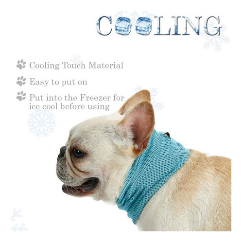 Delifur Dog Instant Refresing Bandana Pet Bufanda Collar De Azul.