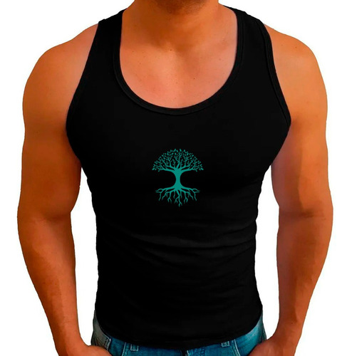 Regata Americana Estampa Árvore Masculina Camiseta Natureza