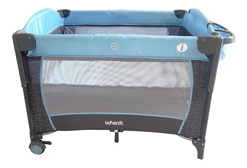 Cuna Corral Colecho Infanti Ariel Tela Brilla Color Azul
