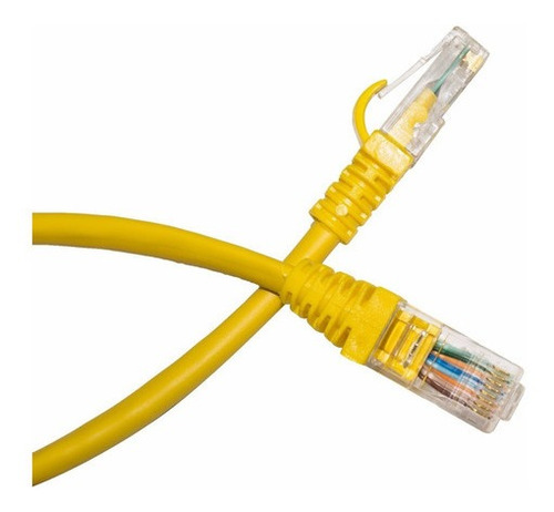 Imagem 4 de 4 de Kit 20 Cabos Patch Cord Cat5e Amarelo 30 Cm + Frete