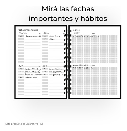 Agenda Perpetua Digital Universitaria Imprimible